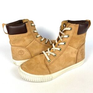 Timberland Skyla Bay Tan Cognac Suede Ankle Sneakers Size Womens 8.5